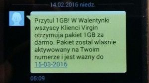 Prezent walentynkowy od Virgin 